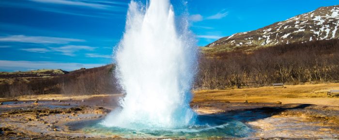 Strokkur geysir eruption, Golden Circle, Iceland